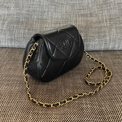 Chanel 2026 Matelasse Coco Mark Bag 22cm Black Lambskin