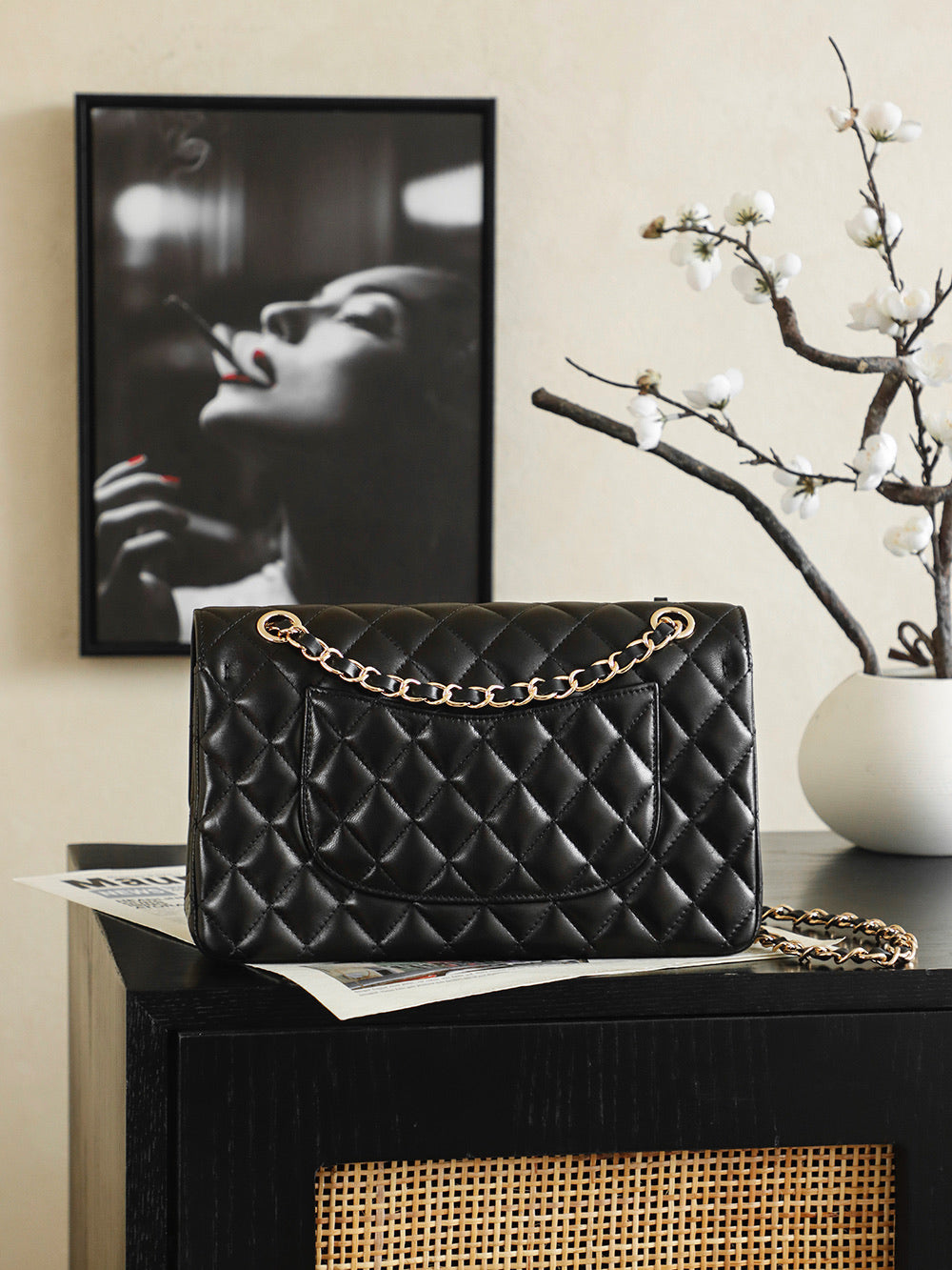 Chanel 2026 Classic 11.12 Bag 25.5cm Black Sheepskin