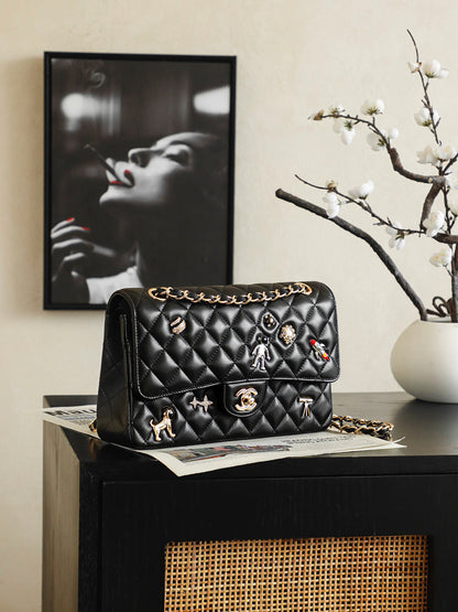 Chanel 2026 Classic 11.12 Bag 25.5cm Black Sheepskin