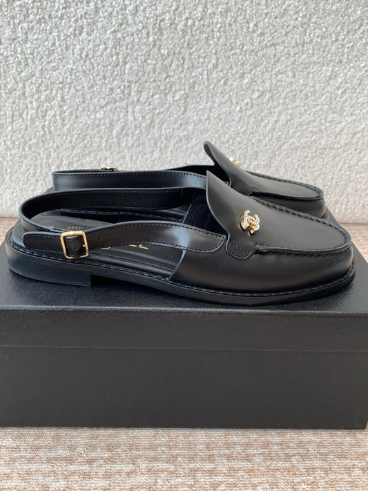 25S Slingback Loafer Black Calfskin