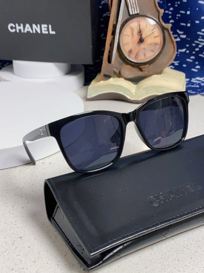 SQUARE SUNGLASSES 3392 IN BLACK ACETATE BLACK LENSES