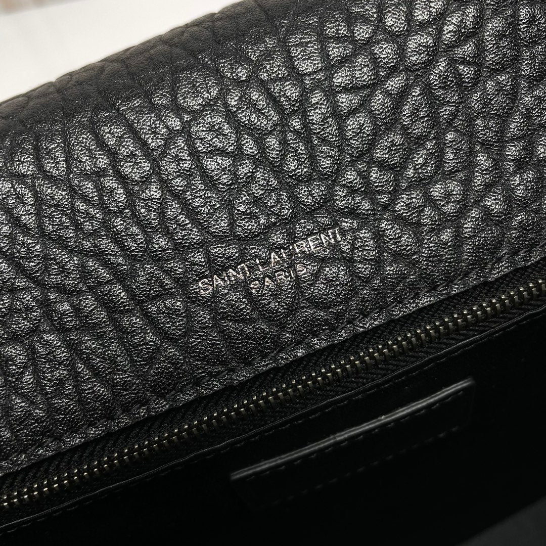 YSL 2026 Niki Messenger Black 28cm Grained Calfskin