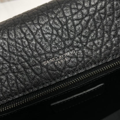 YSL 2026 Niki Messenger Black 28cm Grained Calfskin