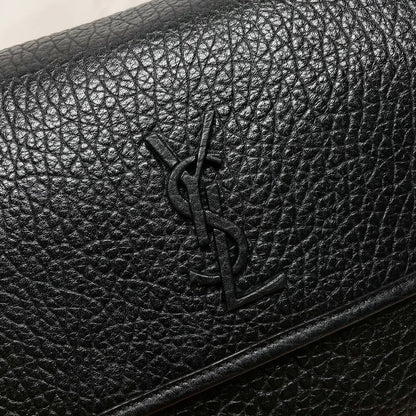 YSL 2026 Niki Messenger Black 28cm Grained Calfskin