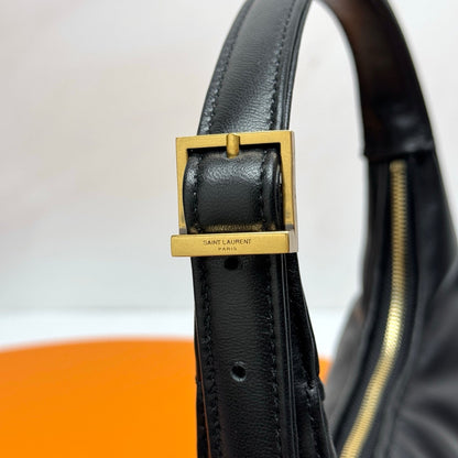 YSL 2026 Calypso Mini Hobo Bag 20cm Black Calfskin