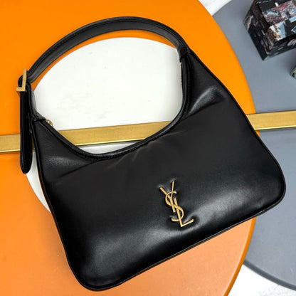 YSL 2026 Calypso Mini Hobo Bag 20cm Black Calfskin