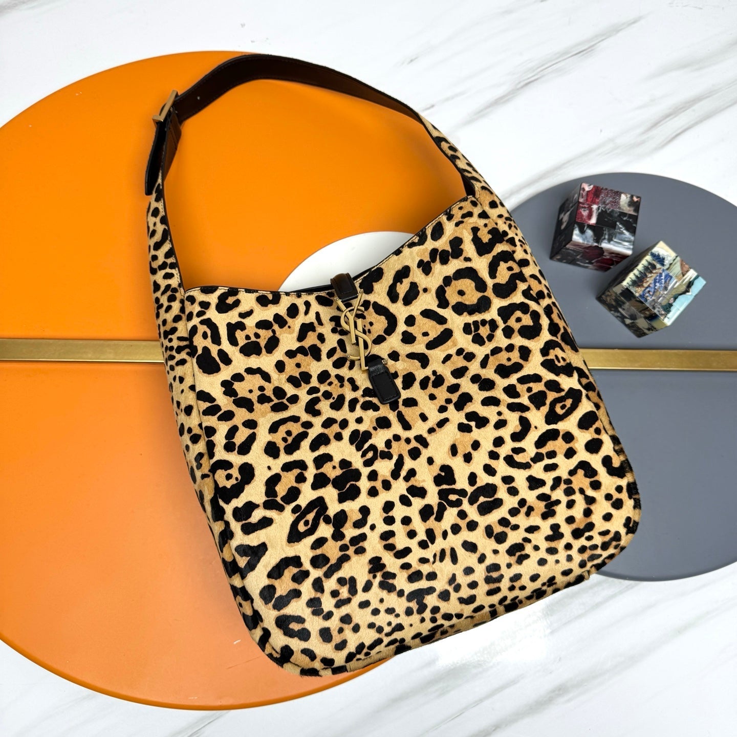 YSL 2026 LE 5 A 7 Leopard Print Handbag 31cm And 23cm Calfskin Hair