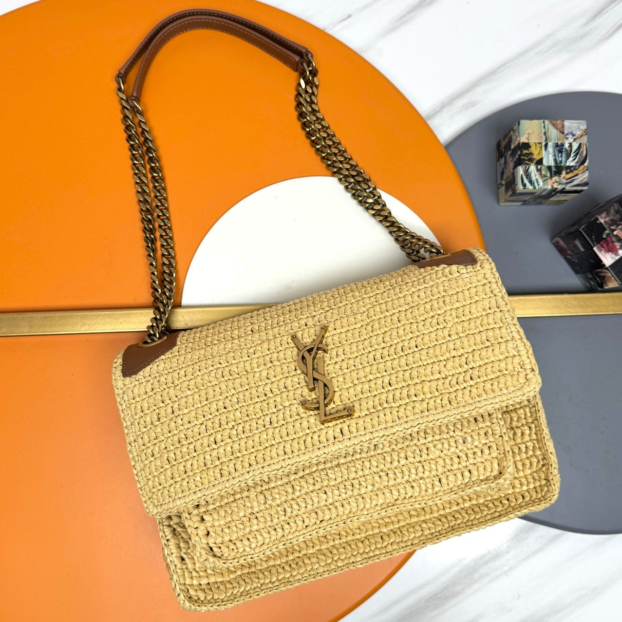 YSL 2026 Niki Medium Handbag Beige Woven