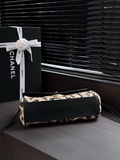 Chanel 2026 Leopard Print Baguette Bag Tweed Leather