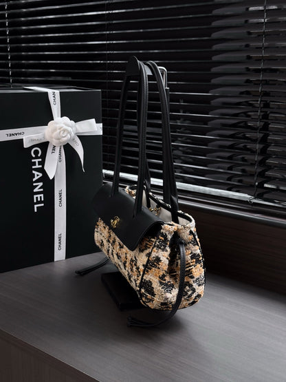 Chanel 2026 Leopard Print Baguette Bag Tweed Leather
