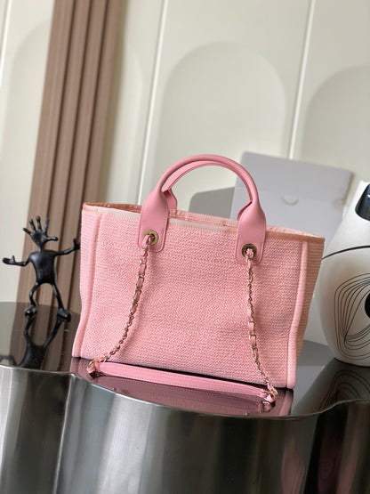 Chanel 2026 Deauville Bag Pink Canvas