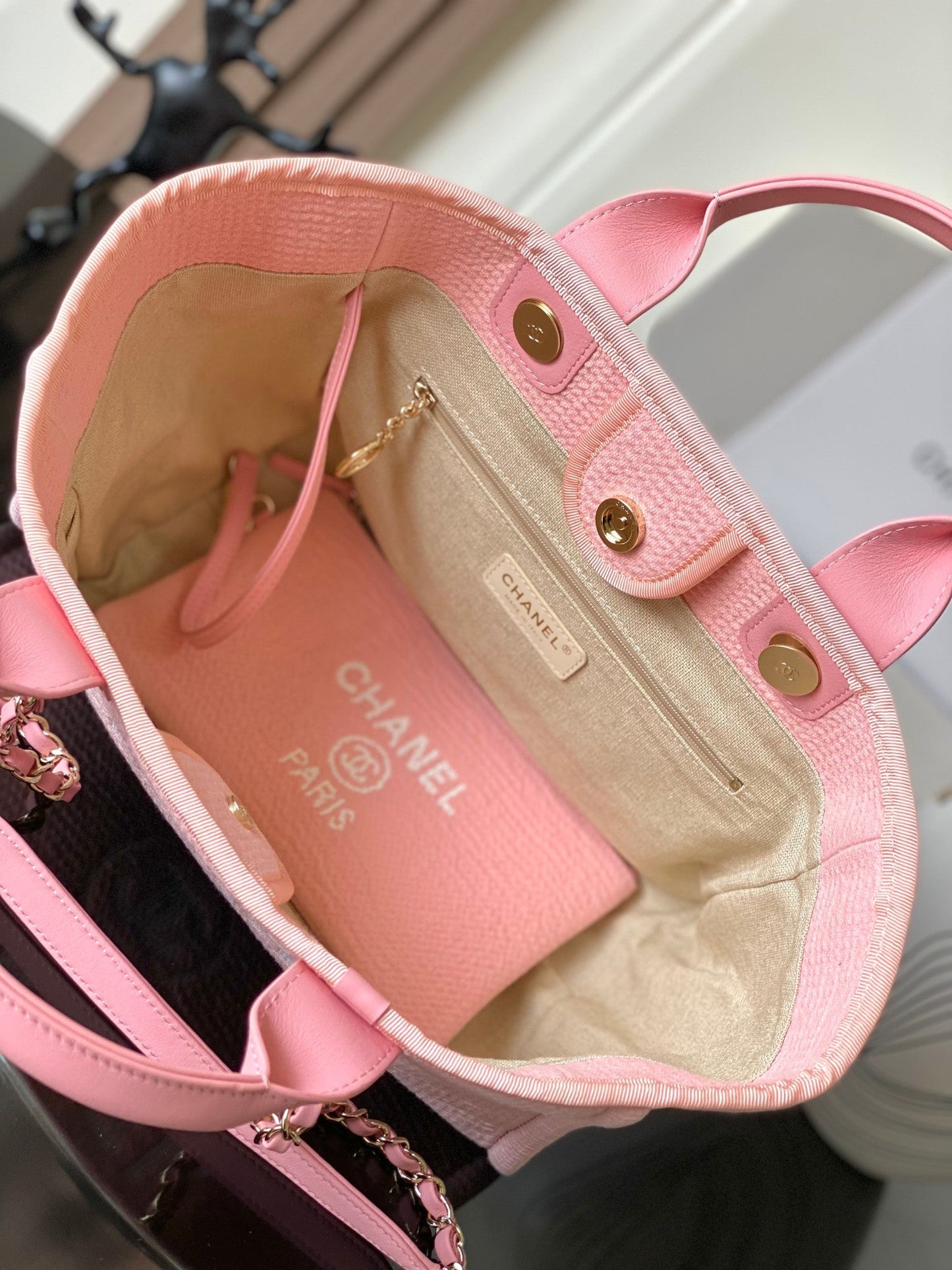 Chanel 2026 Deauville Bag Pink Canvas