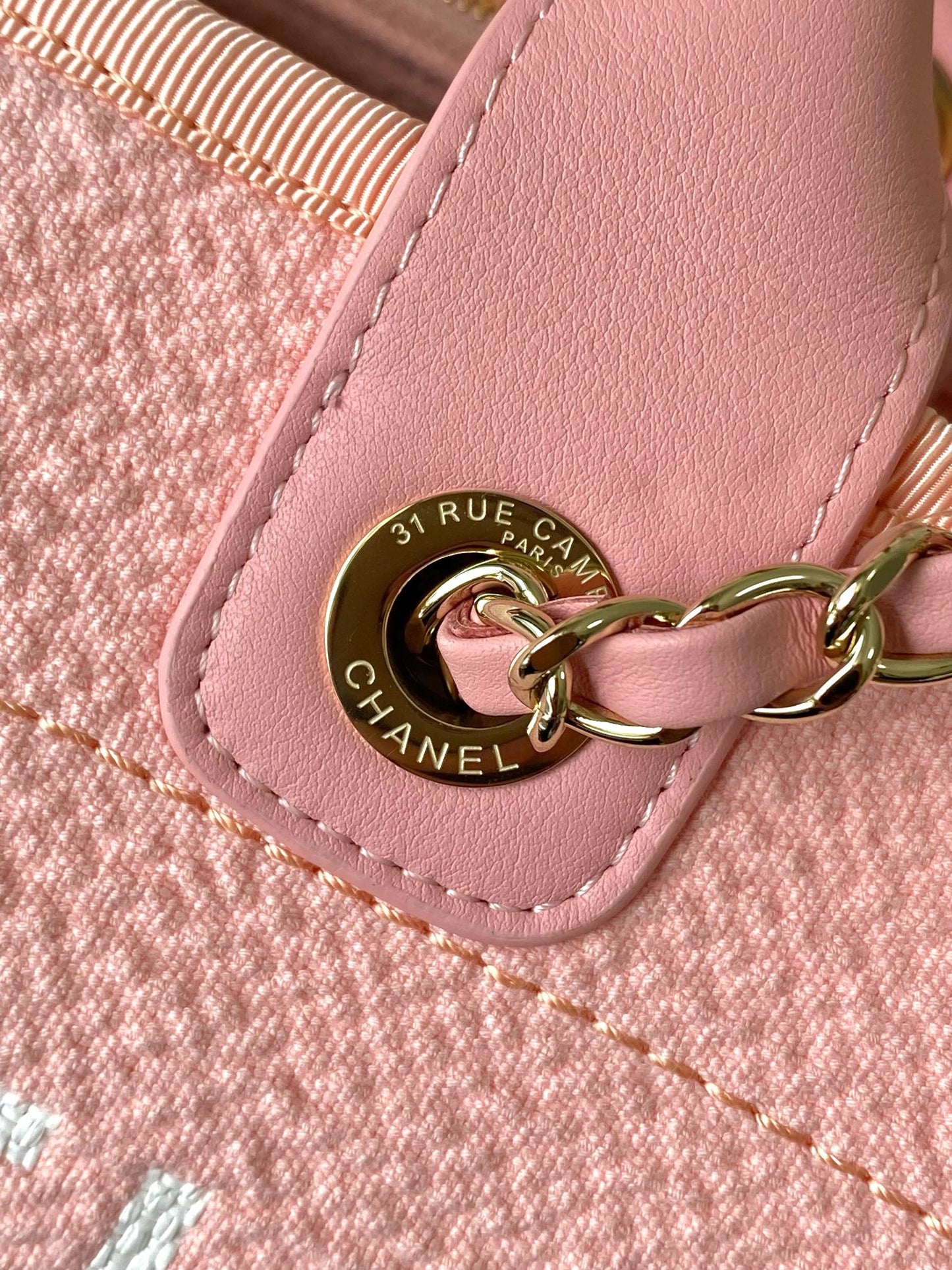 Chanel 2026 Deauville Bag Pink Canvas