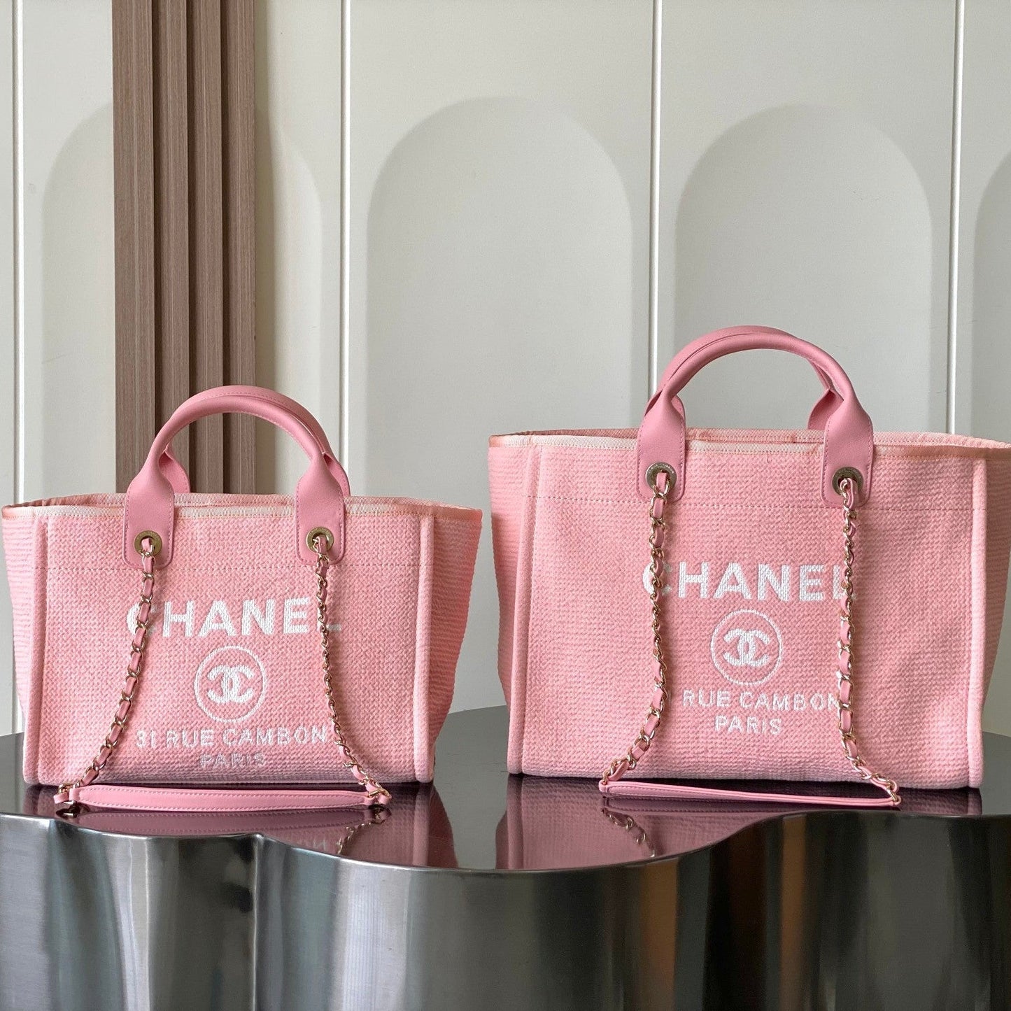 Chanel 2026 Deauville Bag Pink Canvas