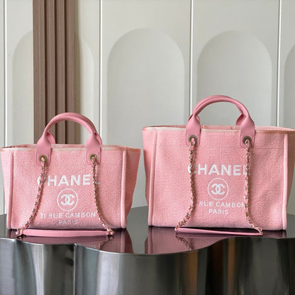 Chanel 2026 Deauville Bag Pink Canvas