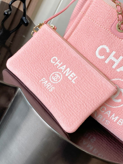 Chanel 2026 Deauville Bag Pink Canvas