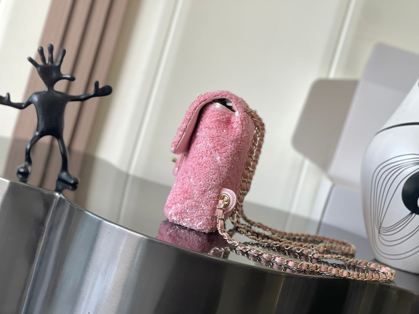 Chanel 2026 Sequin Backpack 21cm Leather