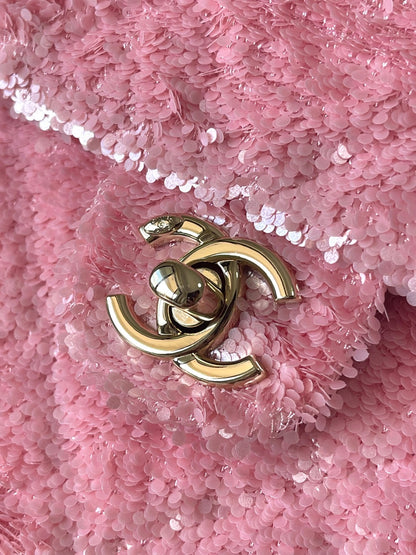 Chanel 2026 Sequin Backpack 21cm Leather