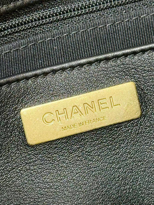 2026 Double Straps Bag 22.5cm Black Lambskin