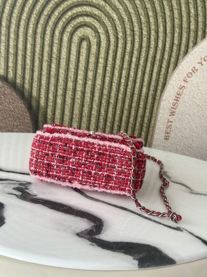 Chanel 2026 Mini Flap Bag Tweed Denim Leather
