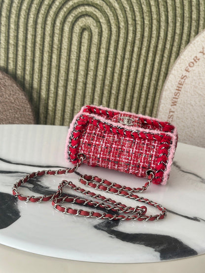 Chanel 2026 Mini Flap Bag Tweed Denim Leather