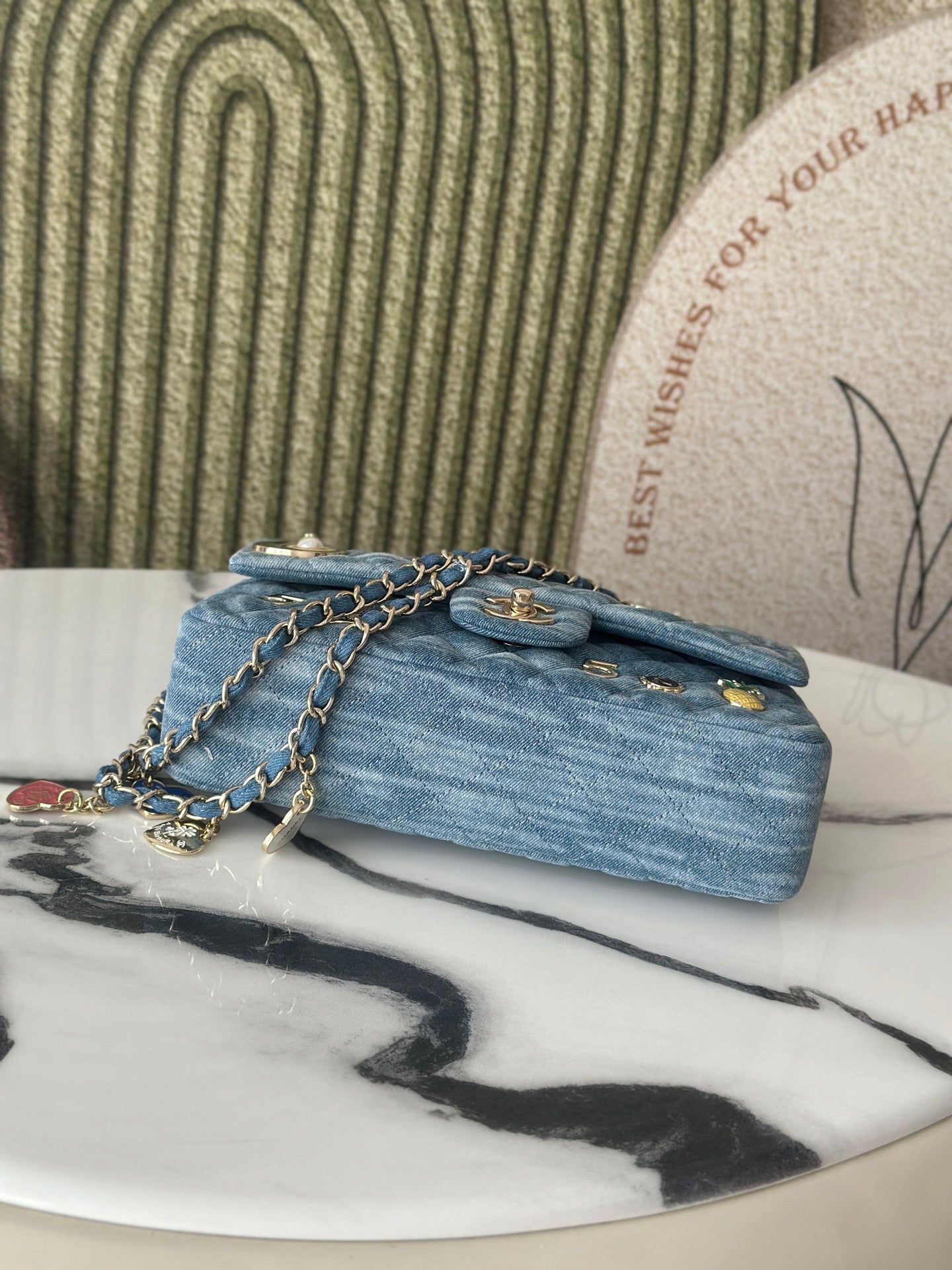Chanel 2026 Coco Cuba Charms Flap Bag Canvas Denim Leather