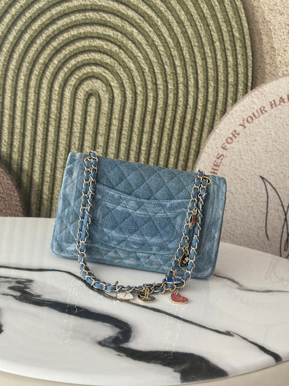 Chanel 2026 Coco Cuba Charms Flap Bag Canvas Denim Leather
