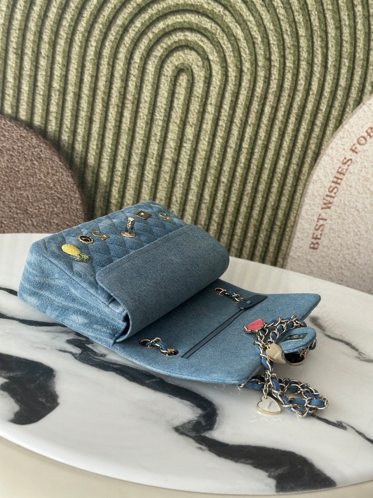 Chanel 2026 Coco Cuba Charms Flap Bag Canvas Denim Leather
