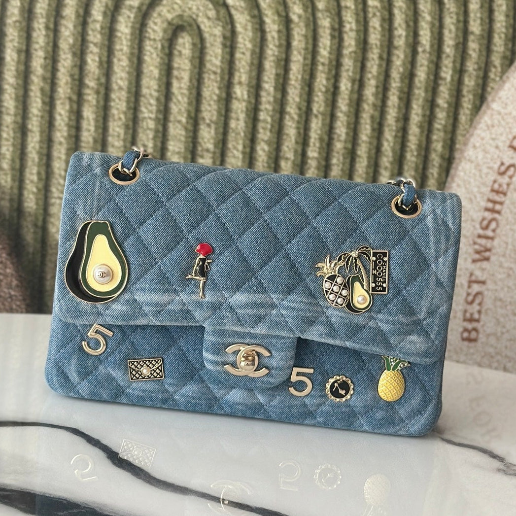 Chanel 2026 Coco Cuba Charms Flap Bag Canvas Denim Leather