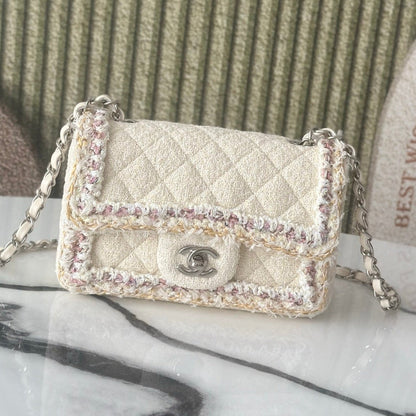 Chanel 2026 Mini Flap Bag Tweed Denim Leather
