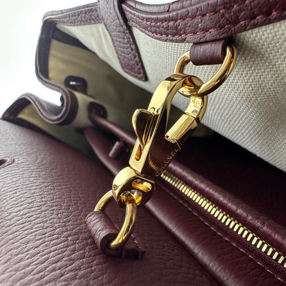 Chanel 2026 Shopping Bag 38cm Burgundy And Brown Calfskin