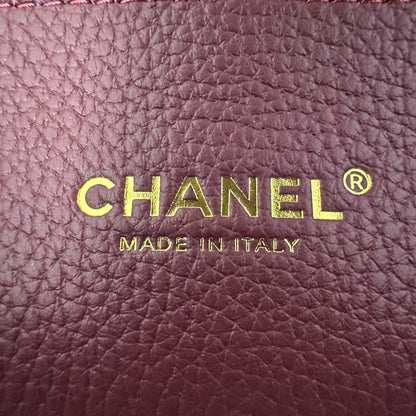 Chanel 2026 Shopping Bag 38cm Burgundy And Brown Calfskin