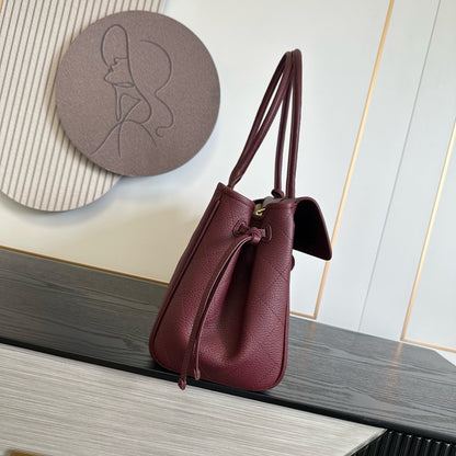Chanel 2026 Shopping Bag 38cm Burgundy And Brown Calfskin