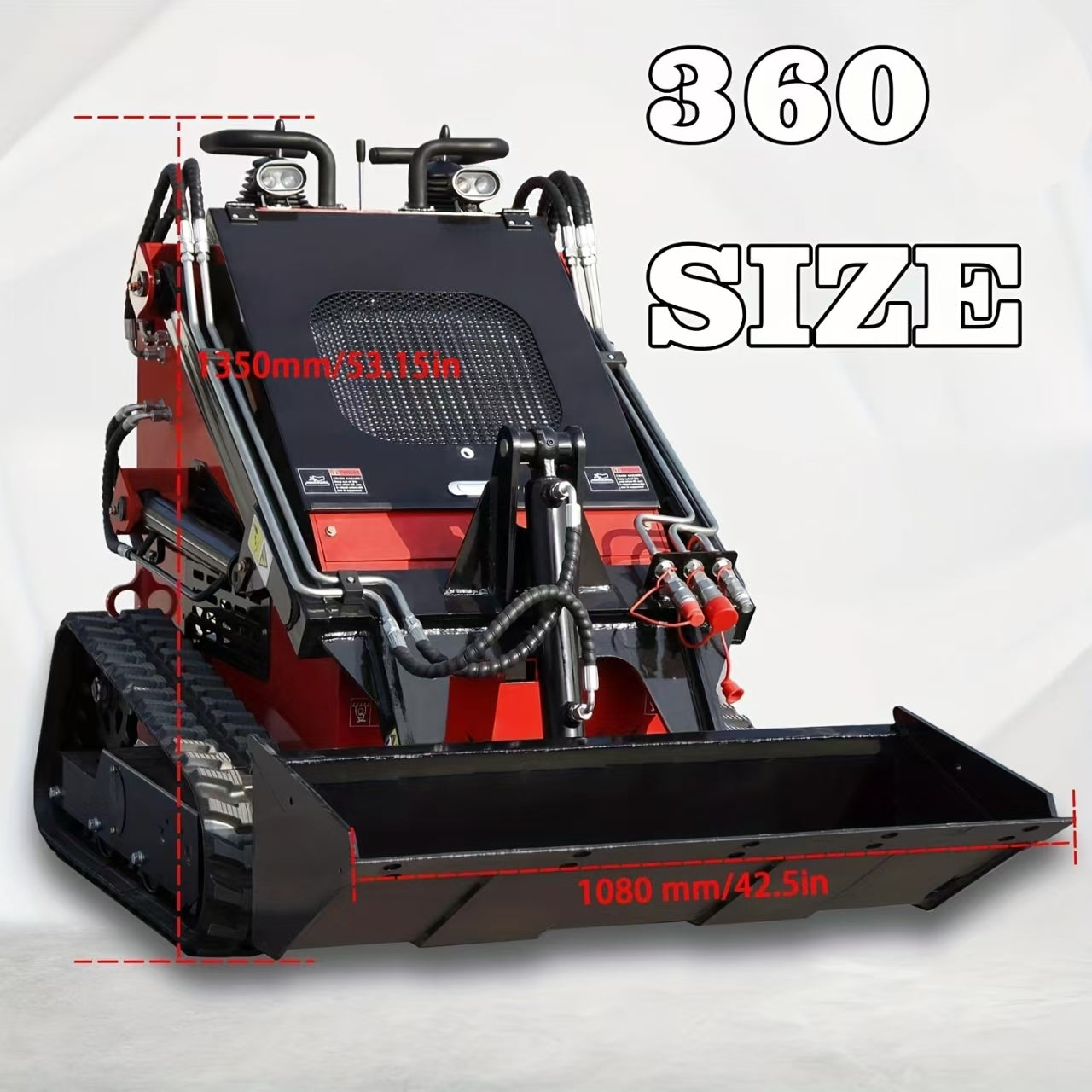 MS360  Mini Stand On Skid Steer Track Loader With 13.5HP Gas Engine