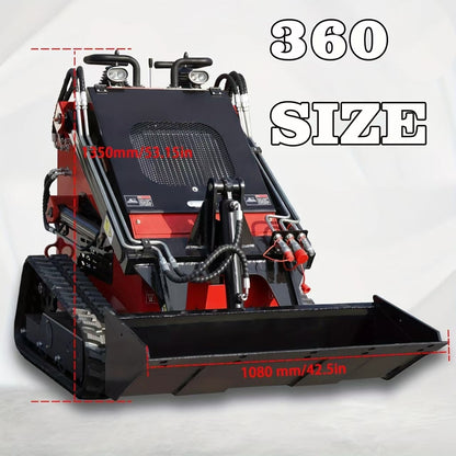 MS360  Mini Stand On Skid Steer Track Loader With 13.5HP Gas Engine
