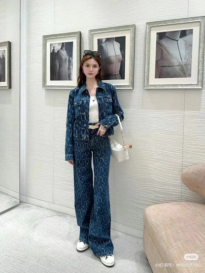 D 24fw miss jacquard denim jacket