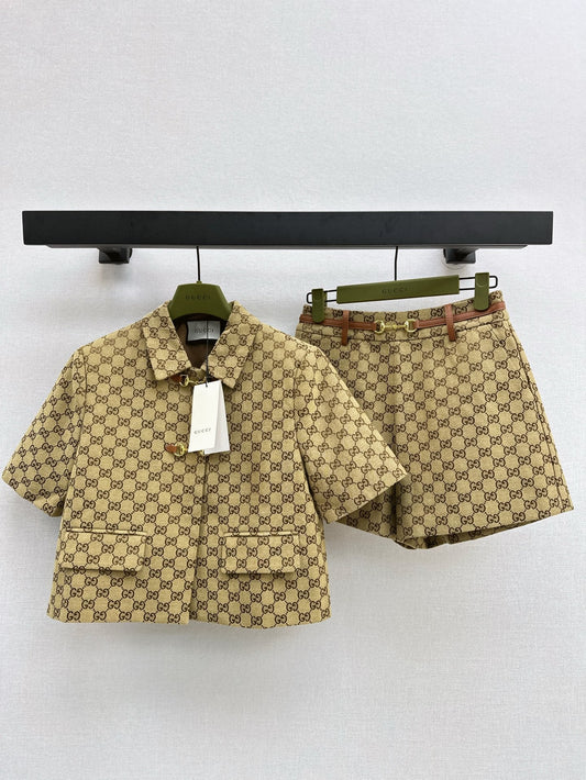 G 25ss jacquard short sleeve suit