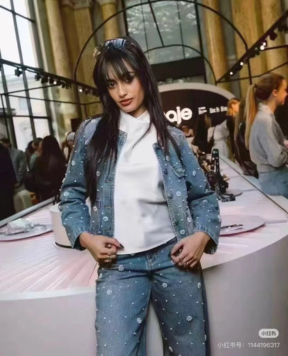 ma 25ss beaded denim jacket