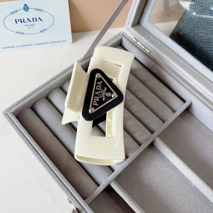 Cream White Square Hair Claw Clip