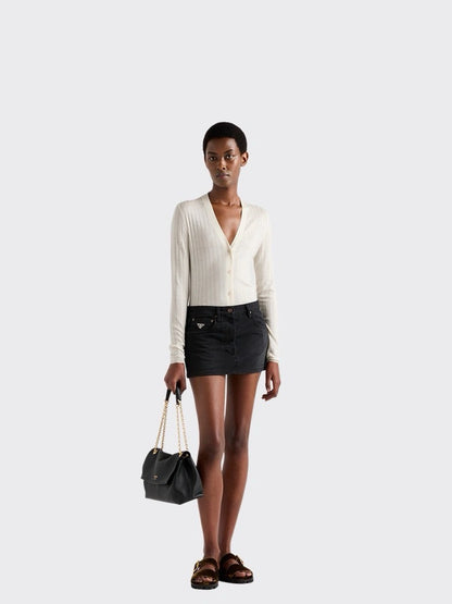 P 25ss denim skirt