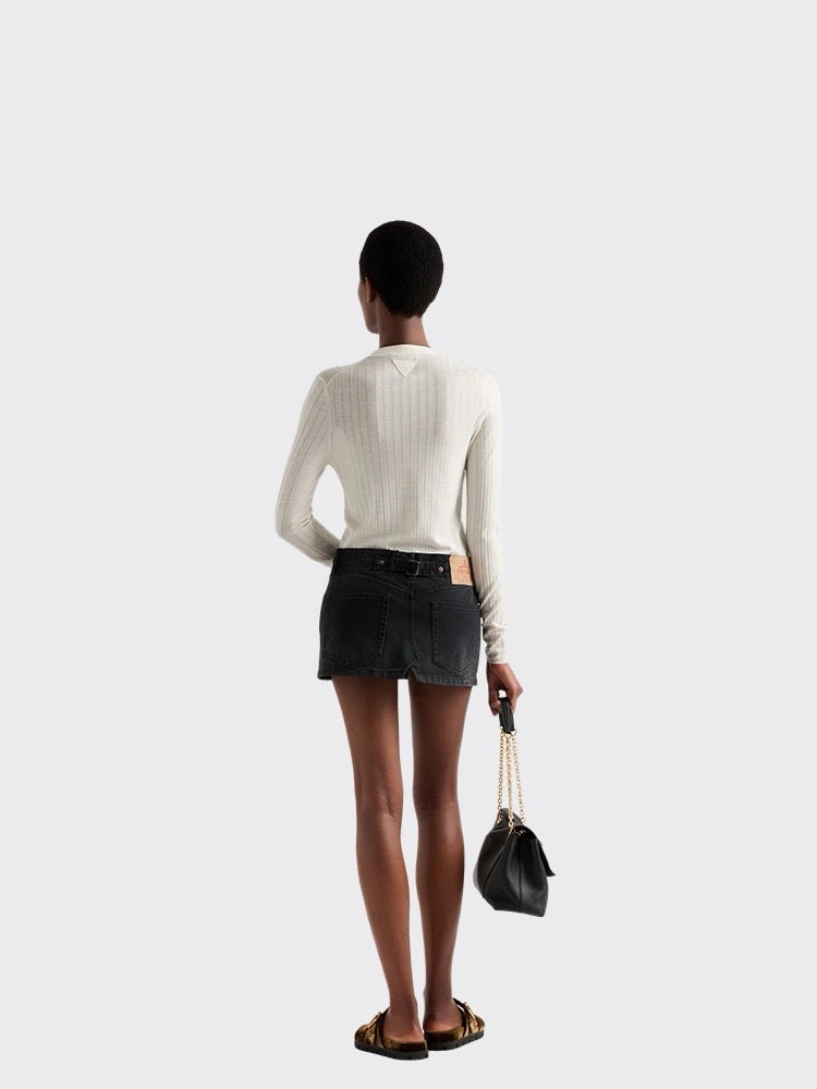P 25ss denim skirt