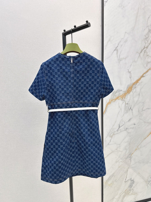 G 25ss denim jacquard dress