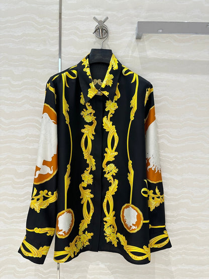 25ss printed silk shirt
