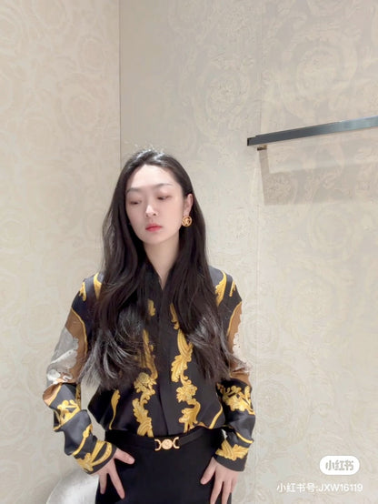 25ss printed silk shirt