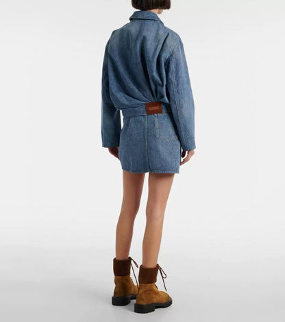 25ss pleated denim jacket