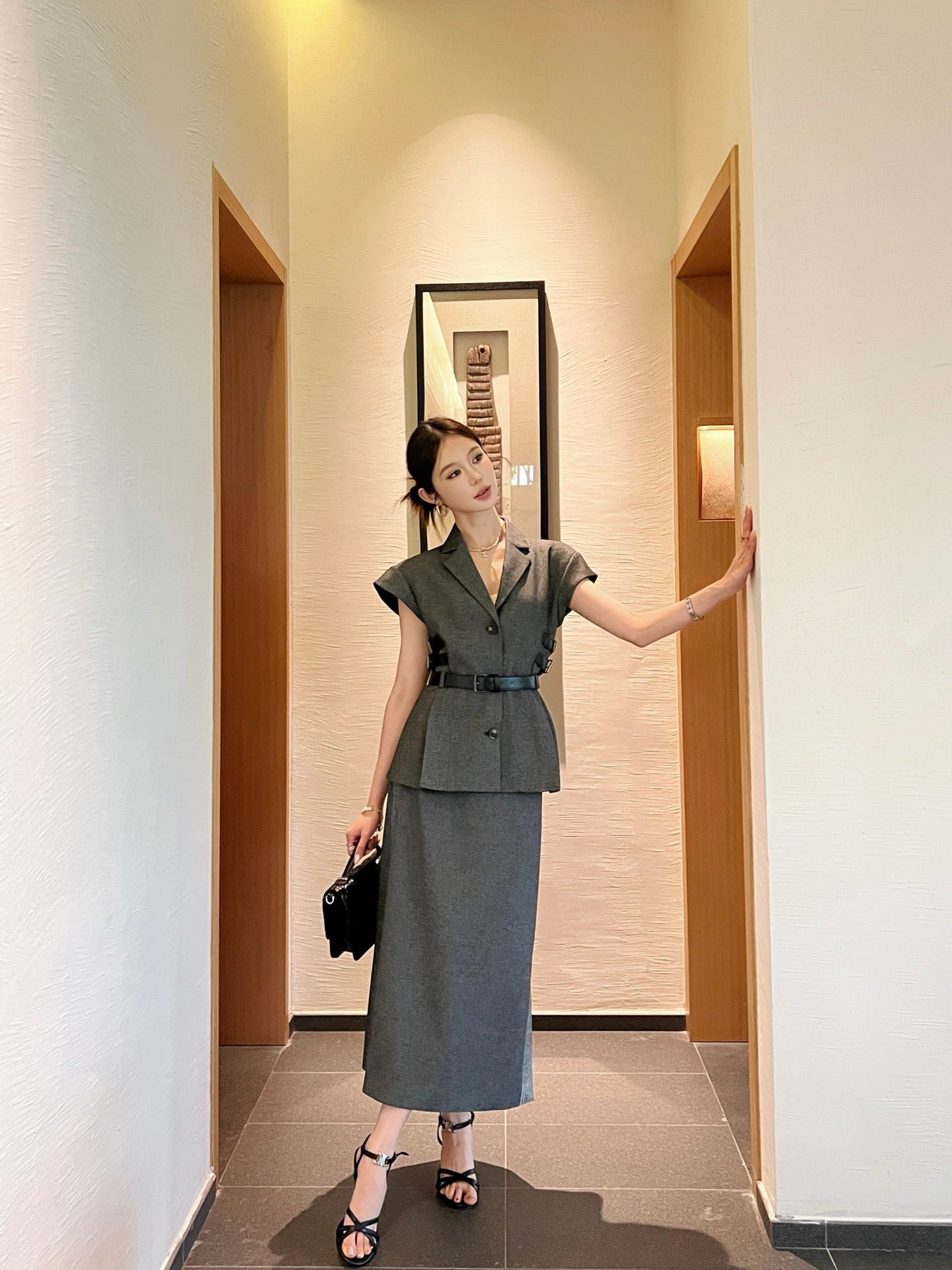 25ss webbing skirt