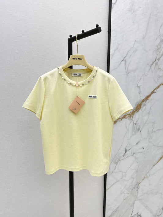 25ss rhinestone t-shirt