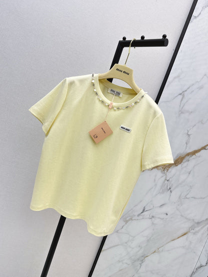 25ss rhinestone t-shirt