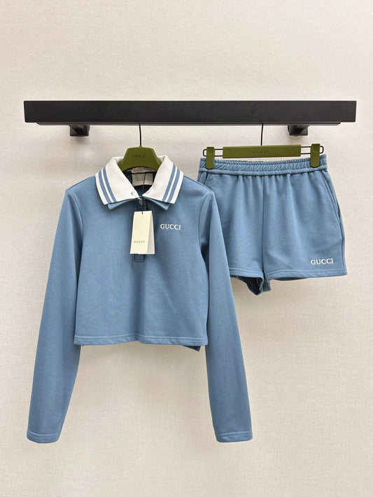 25ss crop polo short set