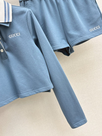 25ss crop polo short set